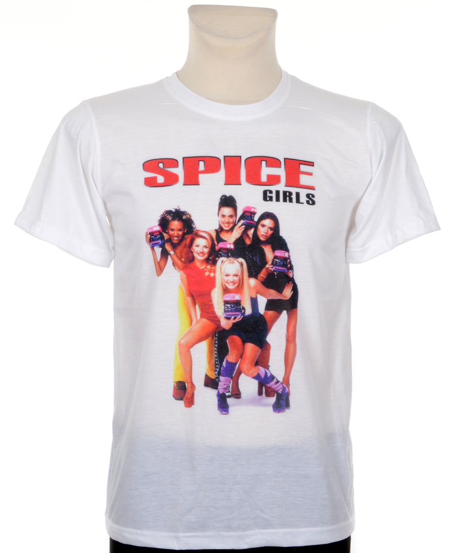 Klasszikus fazonú, Spice Girls mintájú zenekaros férfi póló.