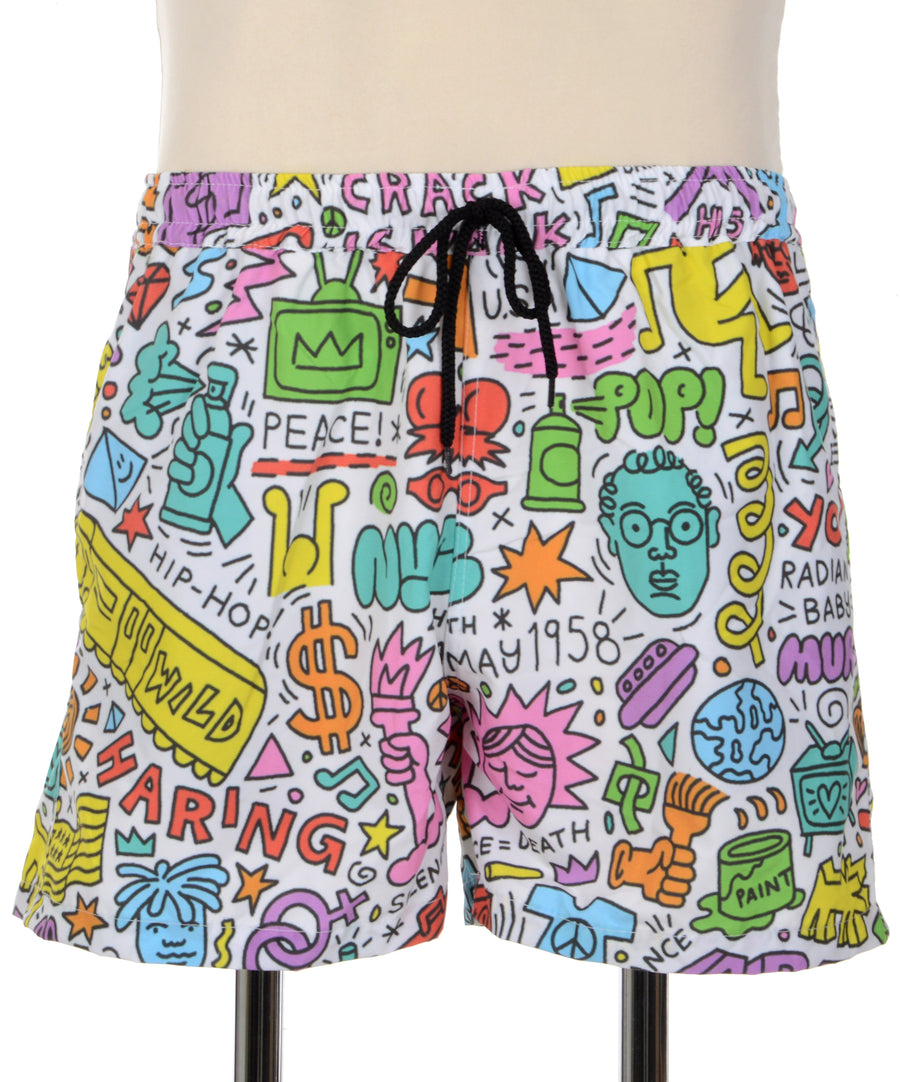 Keith Haring mintás unisex rövidnadrág