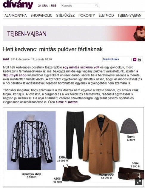 Dívány.hu - Heti kedvenc: mintás pulóver férfiaknak
