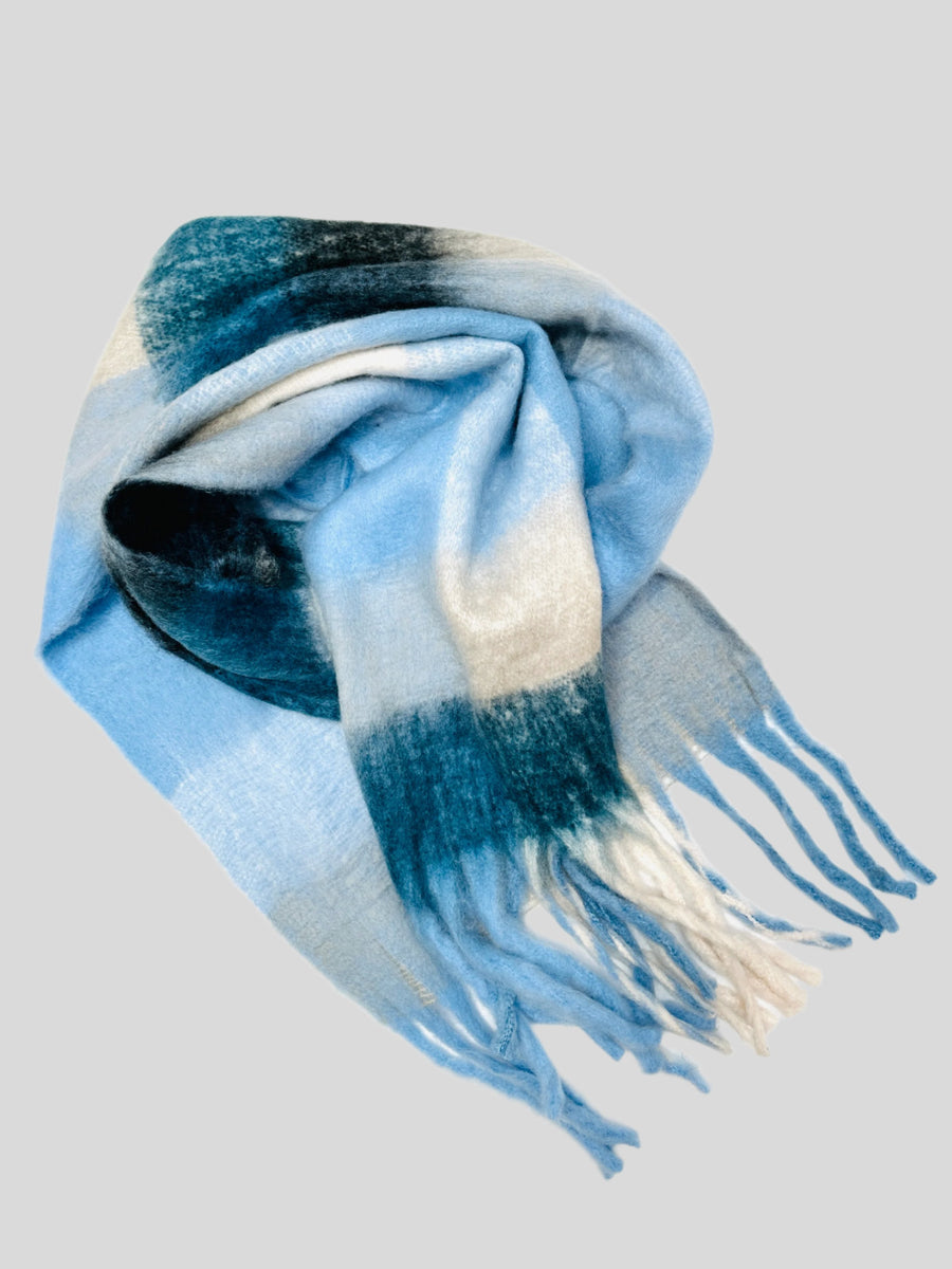 Soft plaid scarf | Blue