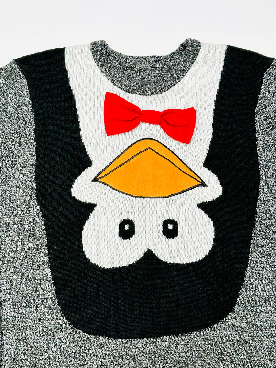 Vintage karácsonyi pulóver - Nyakkendős Pingvin II