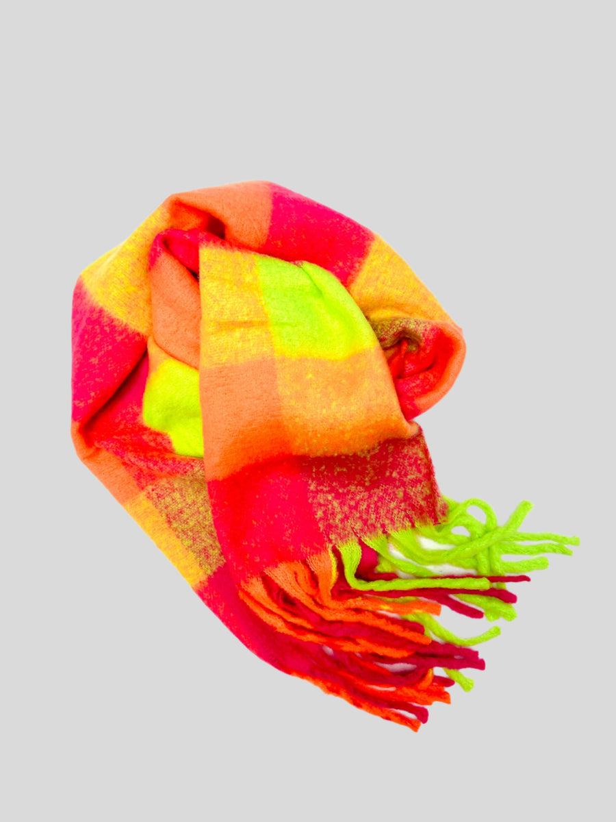 Soft plaid scarf | Neon