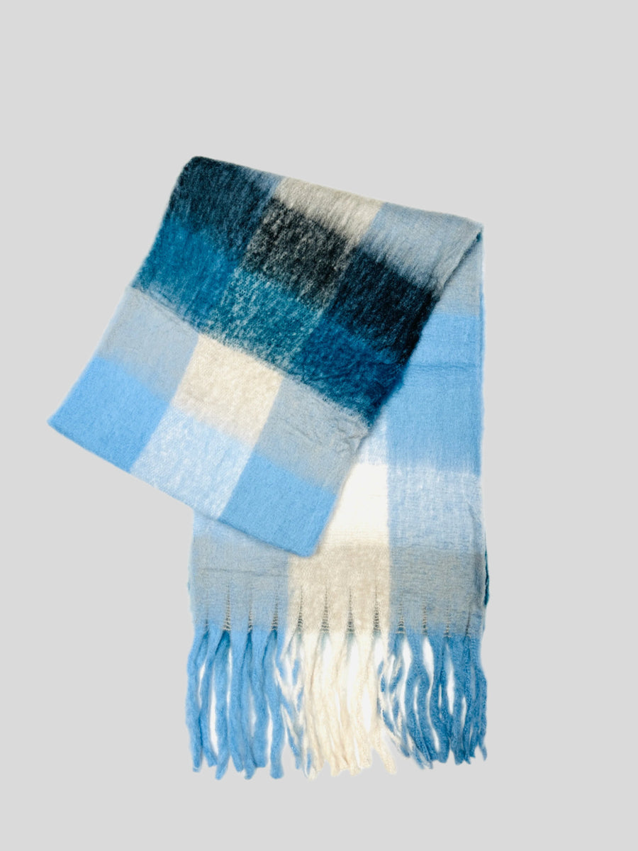 Soft plaid scarf | Blue