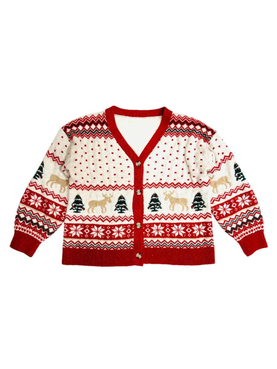 Vintage Christmas Sweater - Soft Cardigan