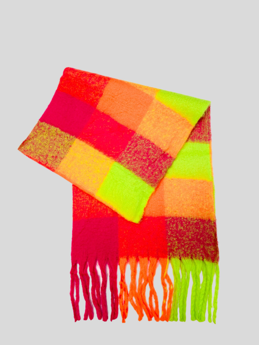 Soft plaid scarf | Neon