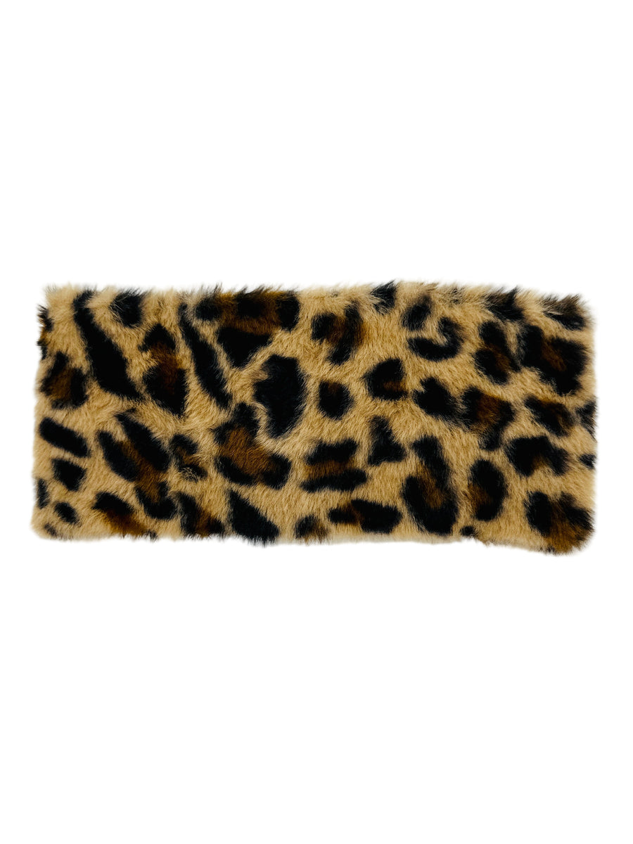 Műszőrme fejpánt - Leopard | Világos barna