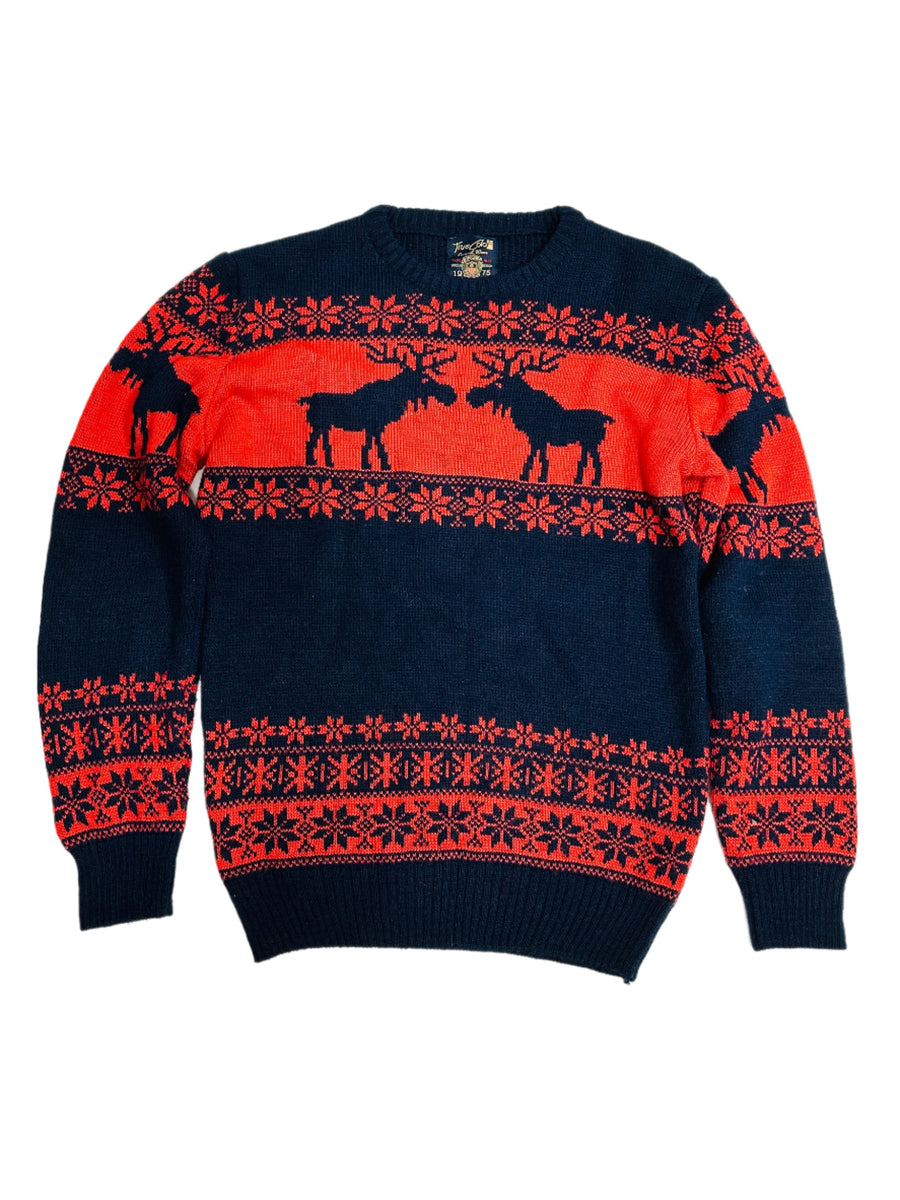 Vintage Christmas Sweater - Moose