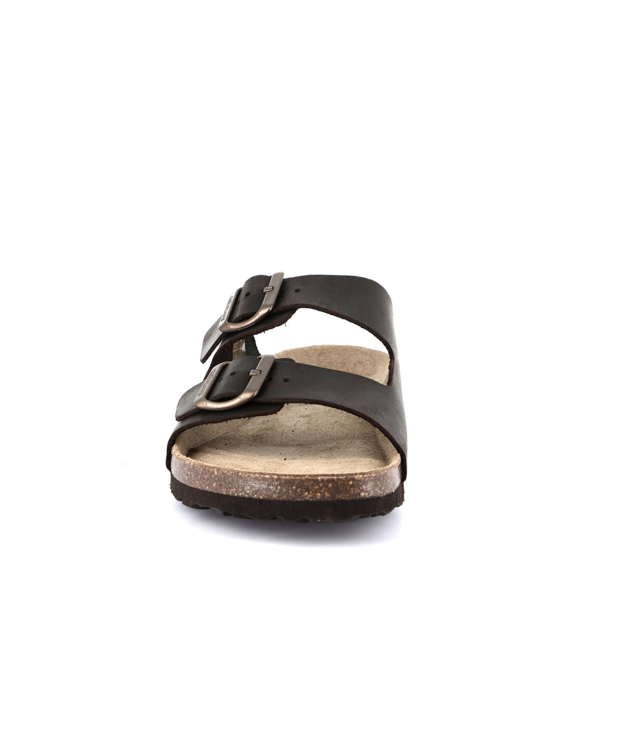 Grünland double strap men's slippers - Mogano