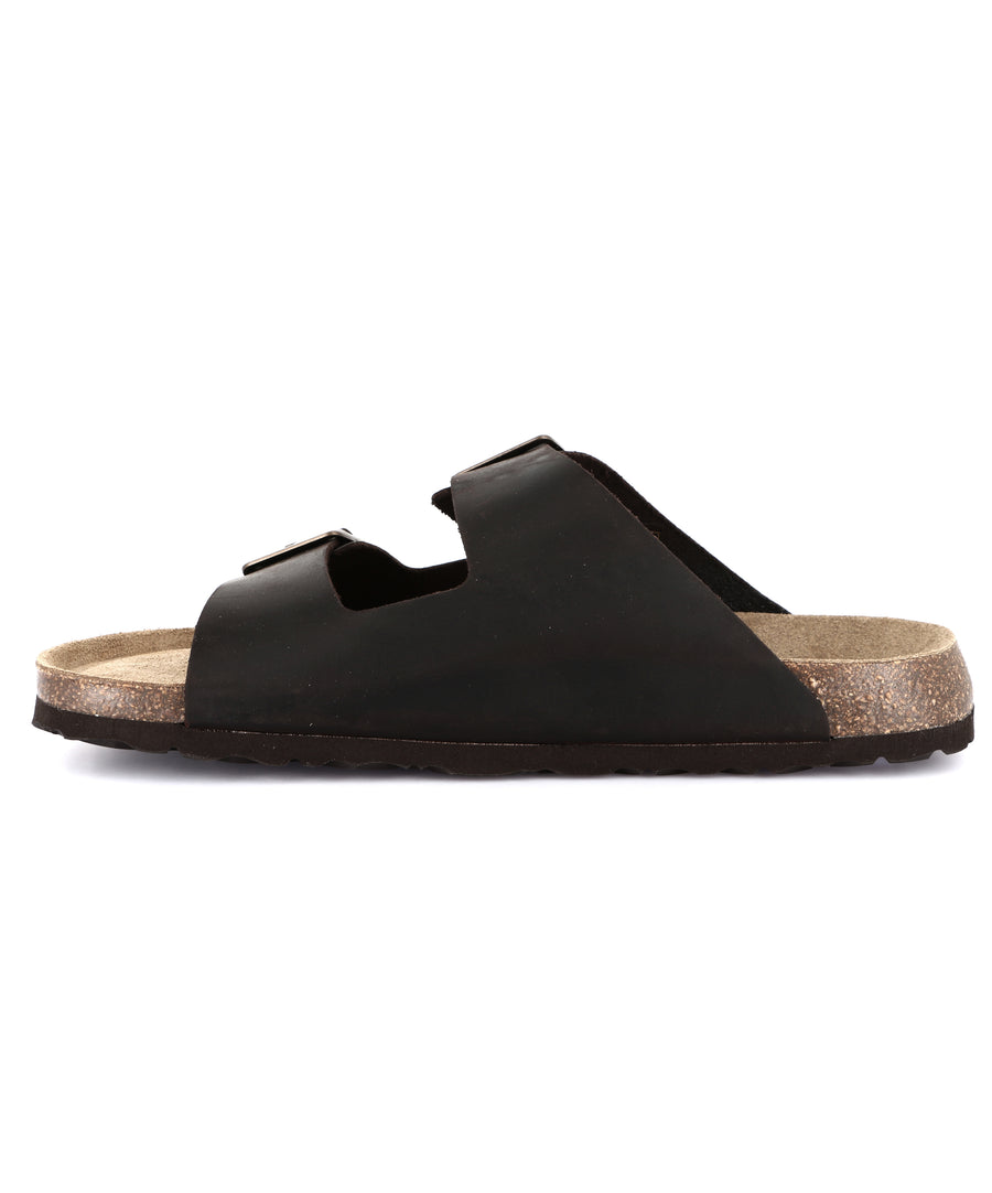 Grünland double strap men's slippers - Mogano