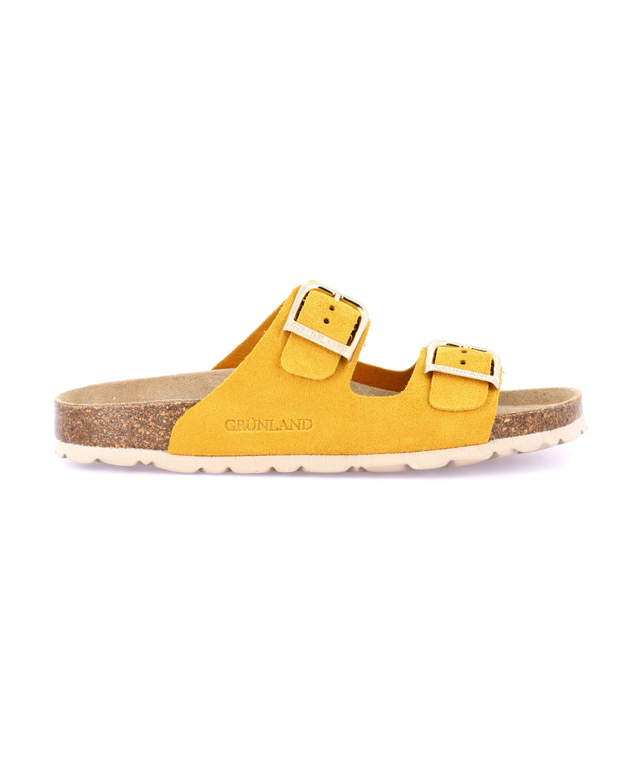 Grünland double strap women's slippers - Ocra