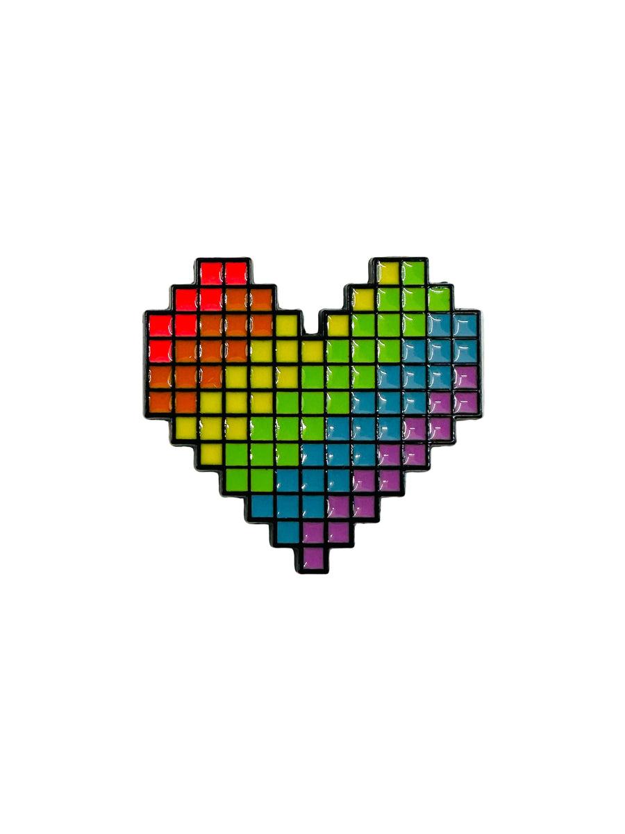 Kitűző - Pixel Pride Szív