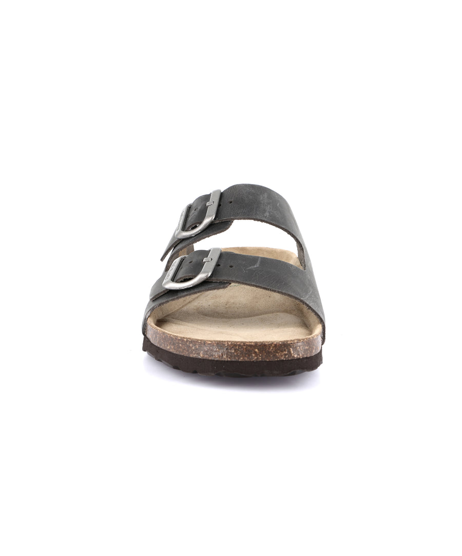Grünland double strap men's slippers - Anthracite