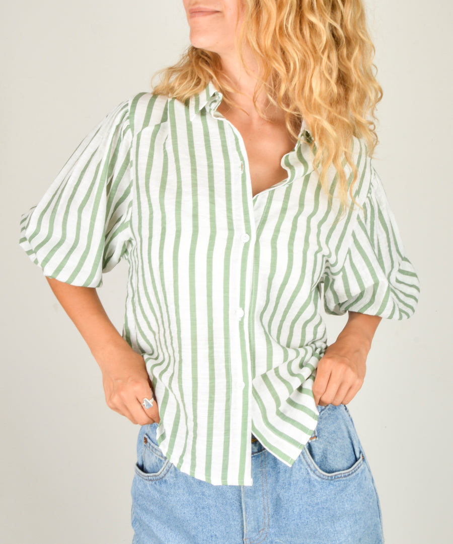 Striped blouse - Green