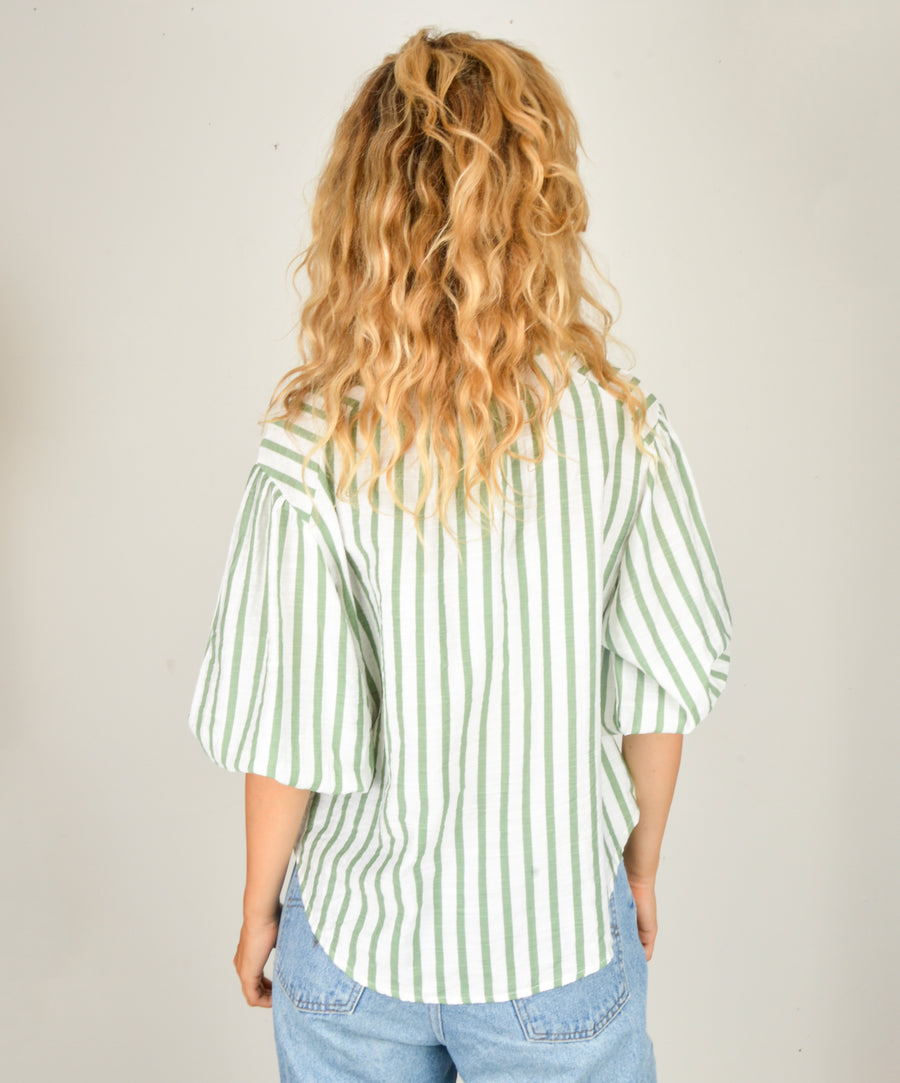 Striped blouse - Green