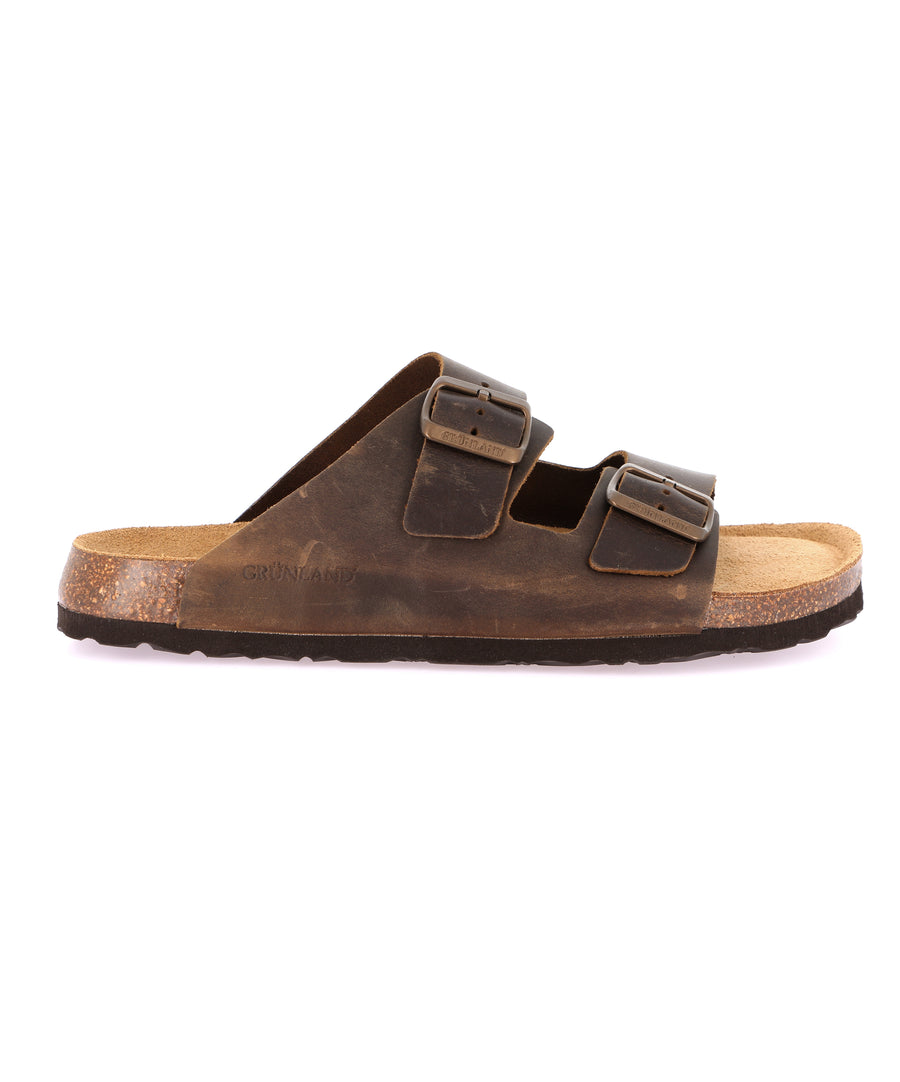 Grünland double strap men's slippers - Terra