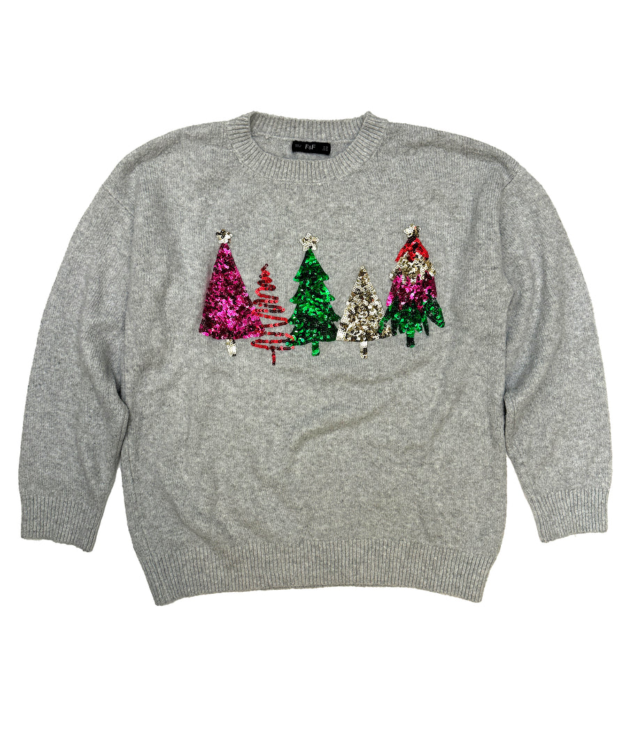 Vintage karácsonyi pulóver - Flitter Fenyősor