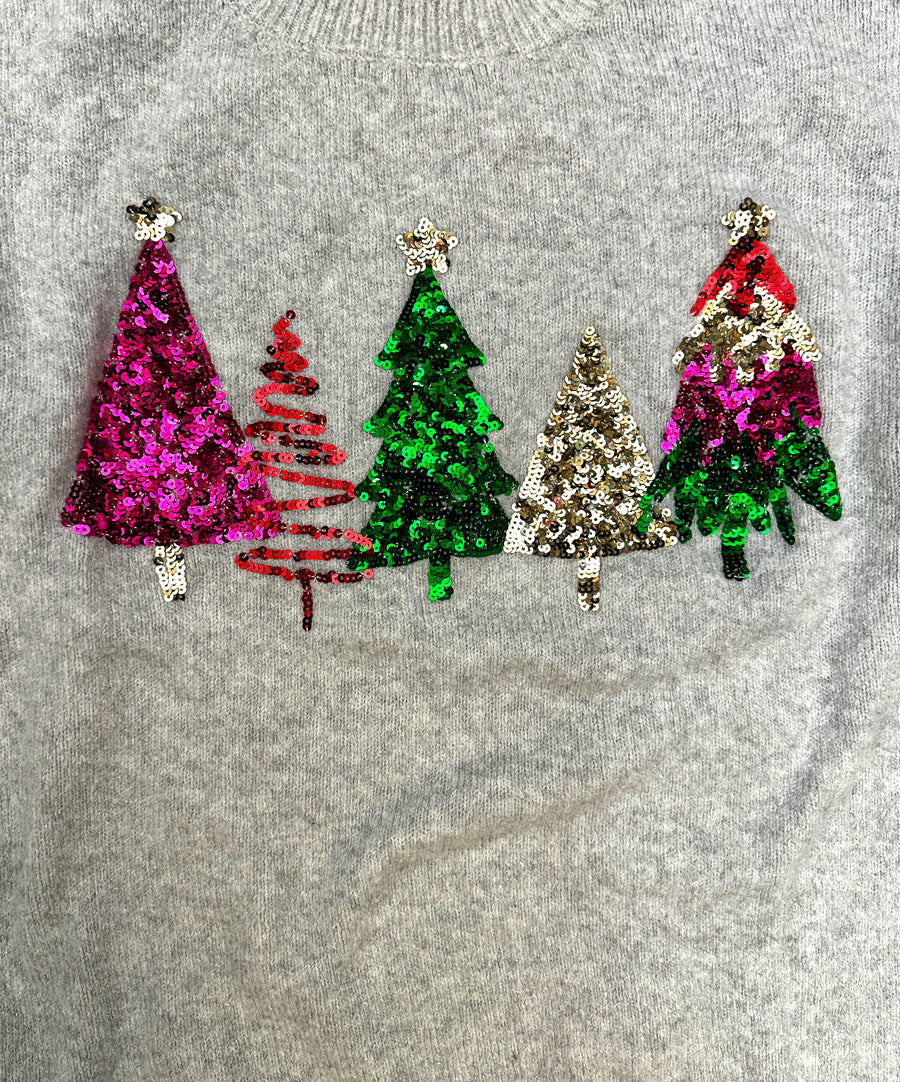 Vintage karácsonyi pulóver - Flitter Fenyősor