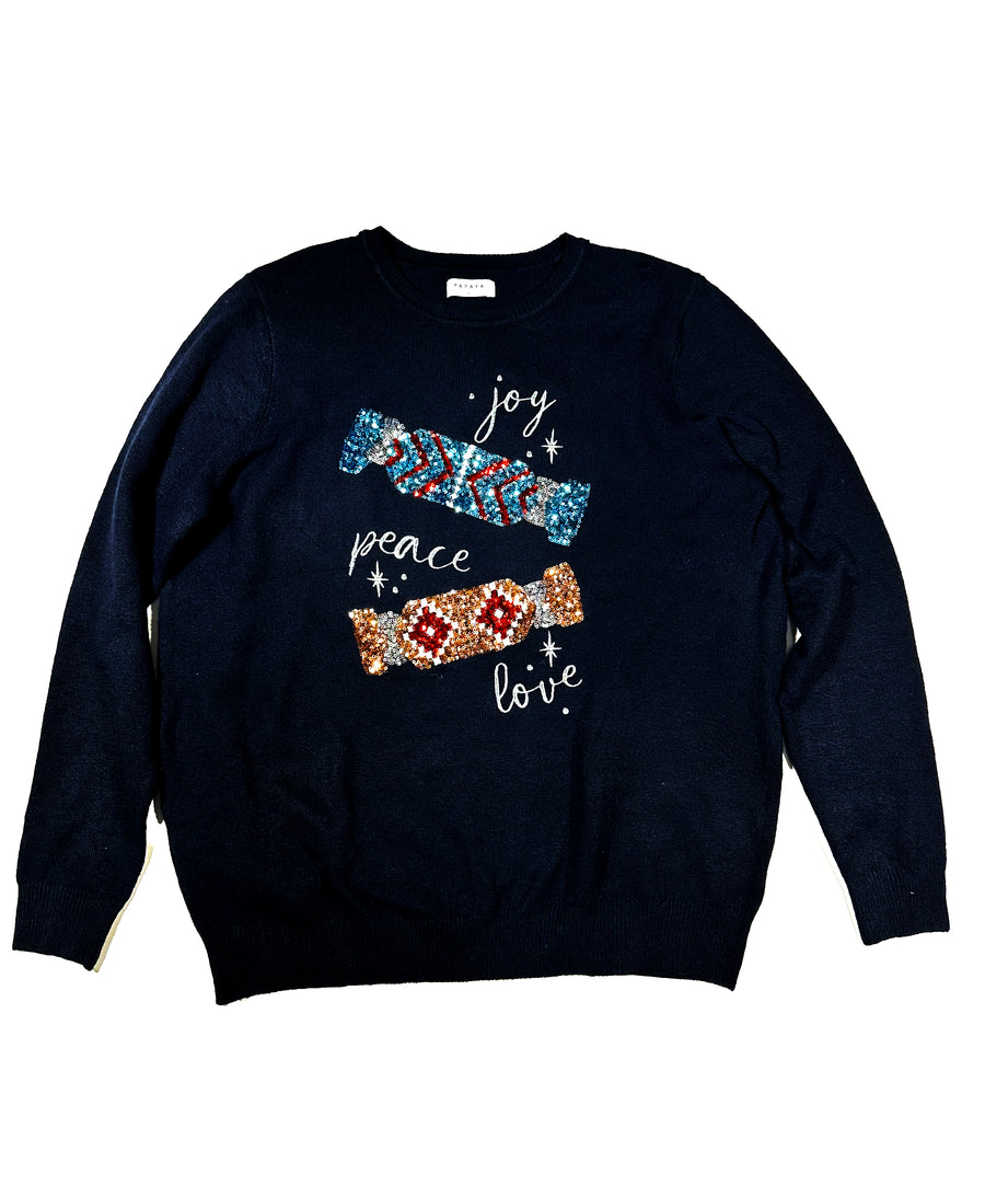 Vintage karácsonyi pulóver - Joy Peace Love