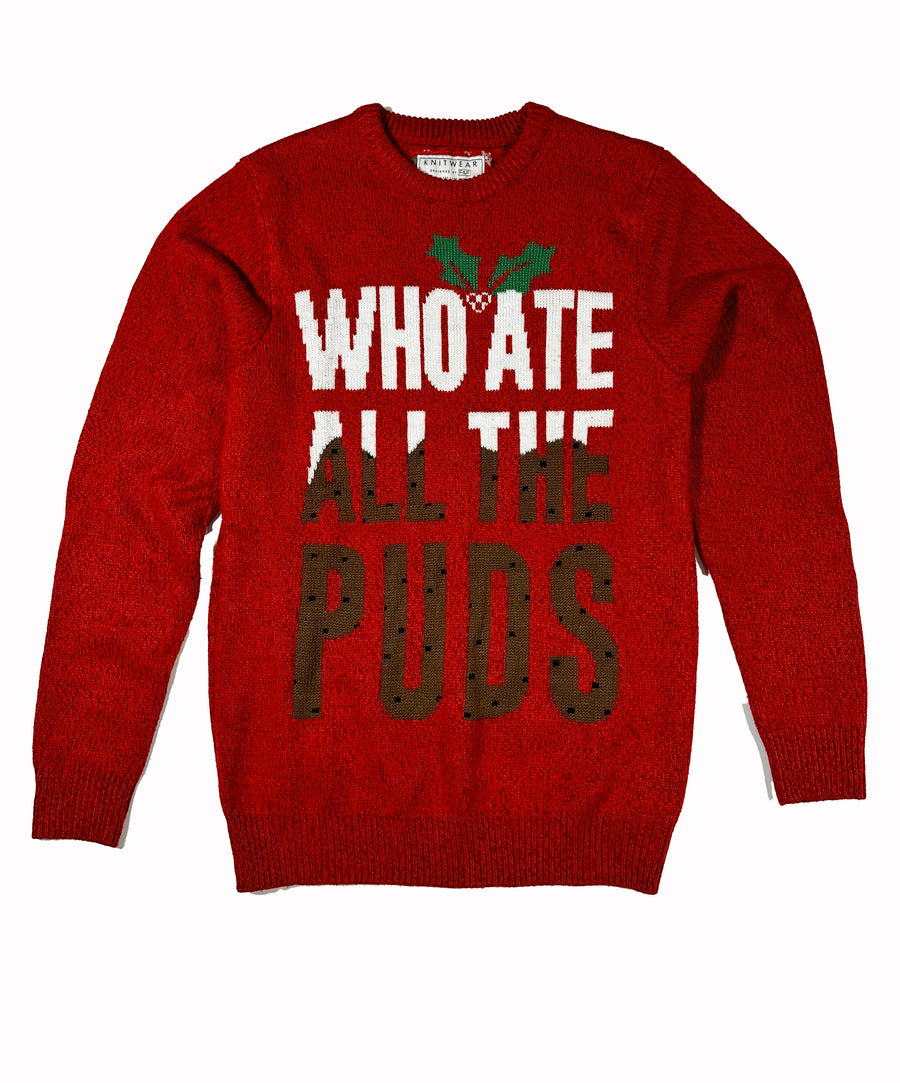 Vintage karácsonyi pulóver - Who ate all the puds
