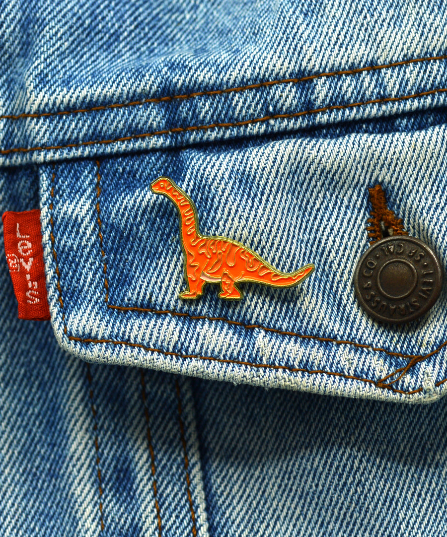 Kitűző - Brontosaurus | Narancssárga