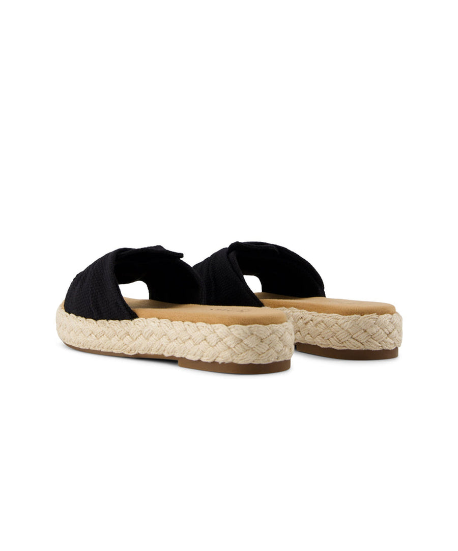 TOMS Abby Slide Flatform Espadrille Sandal - Black