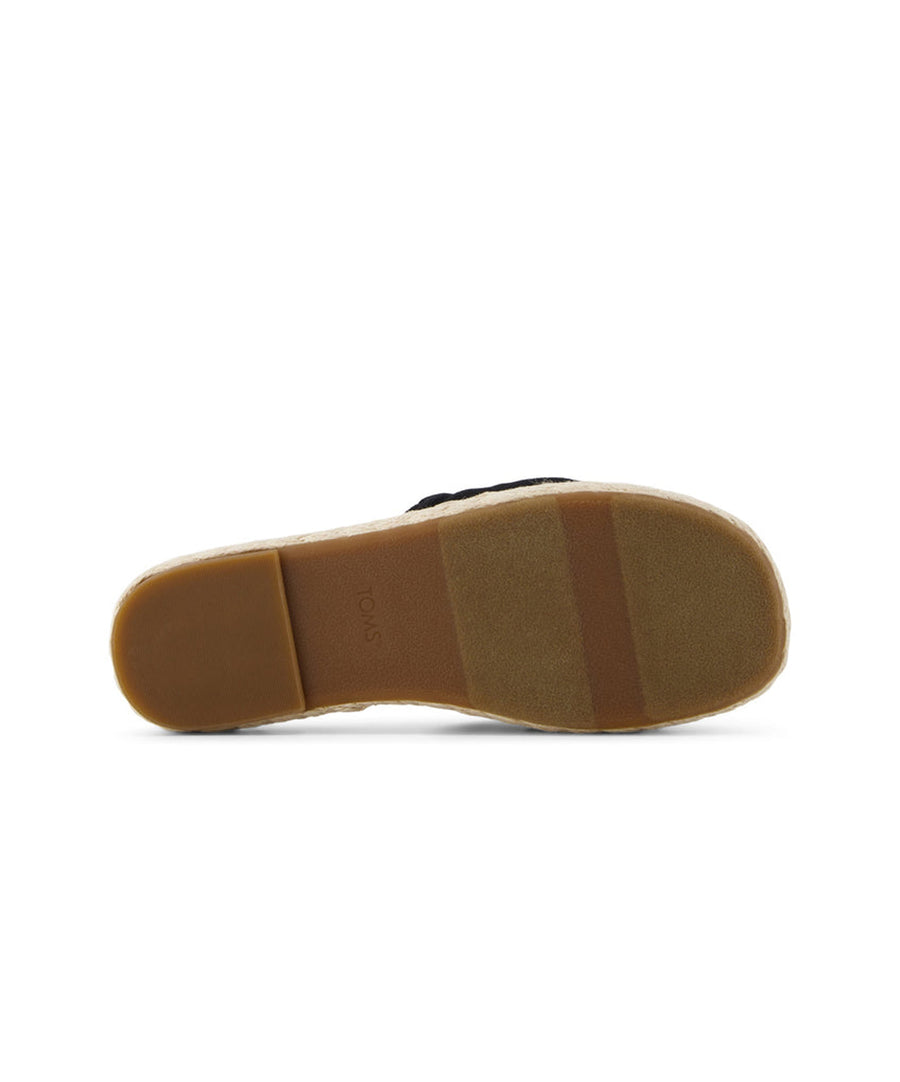 TOMS Abby Slide Flatform Espadrille Sandal - Black