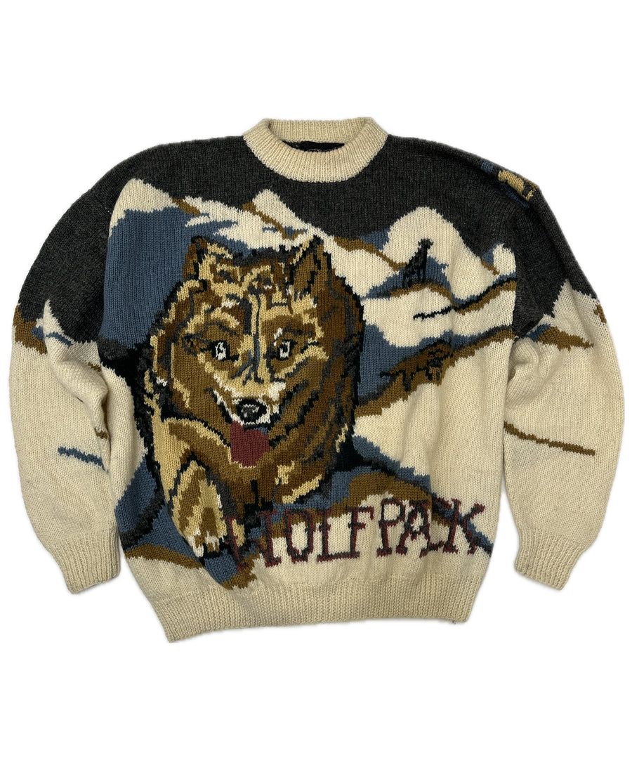 Vintage pulóver - Farkasos