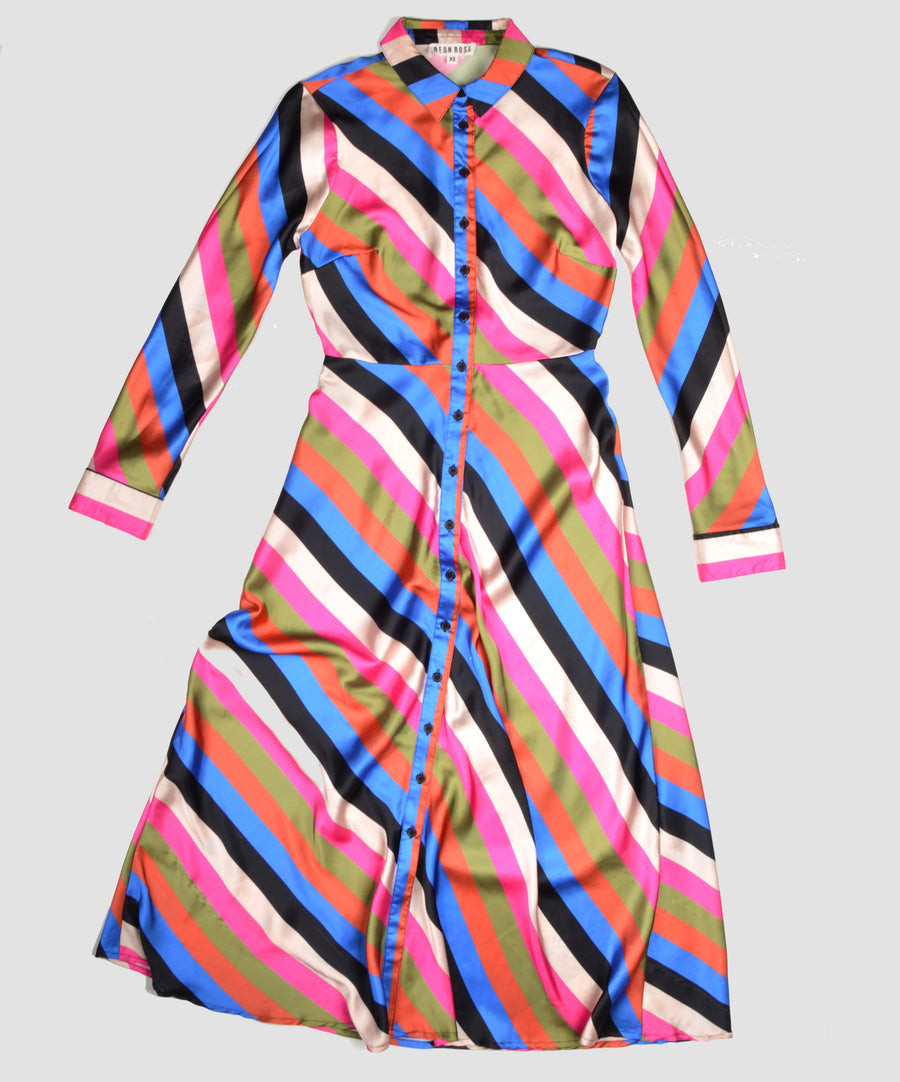Vintage Dress - Shiny stripes