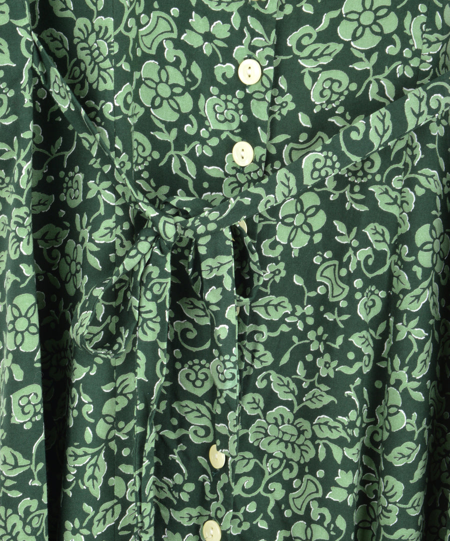 Vintage ruha - Zöld Virágos