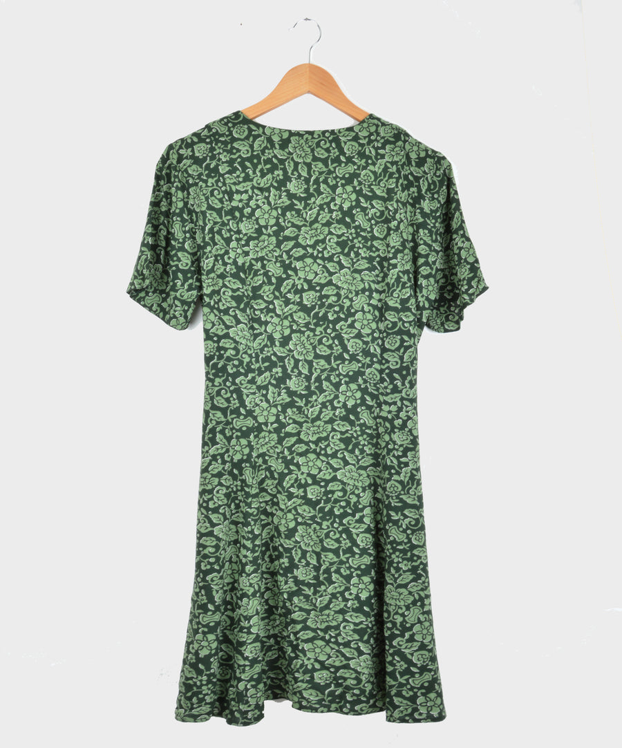 Vintage Dress - Green Floral