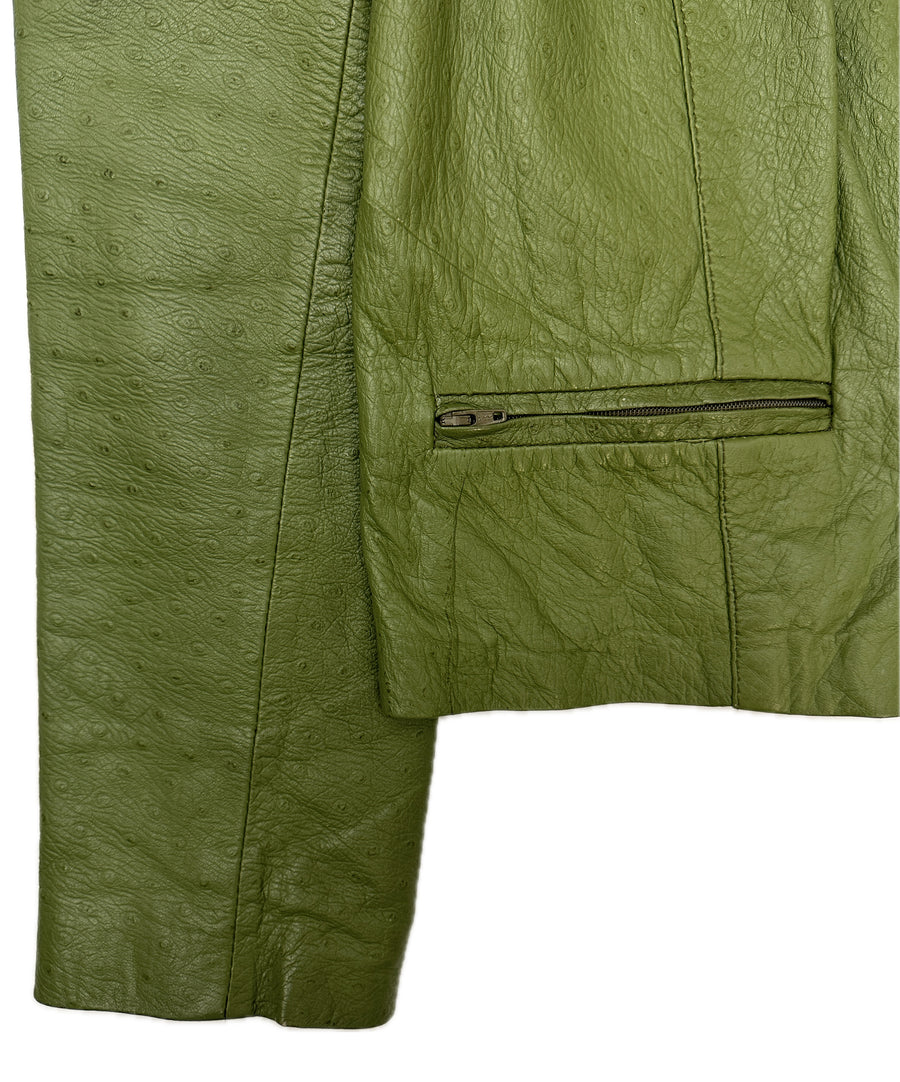 Vintage bőrkabát - Pöttyös | Zöld
