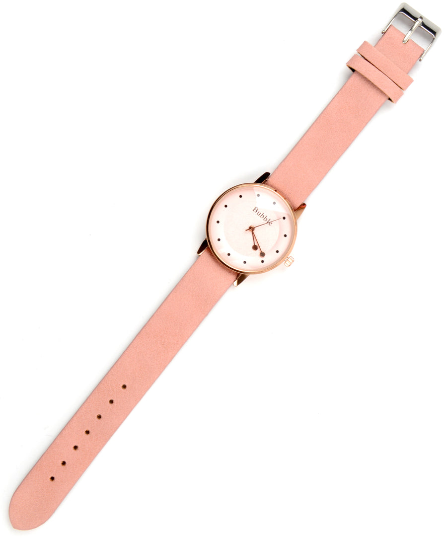 Leatherette watch - Pink I