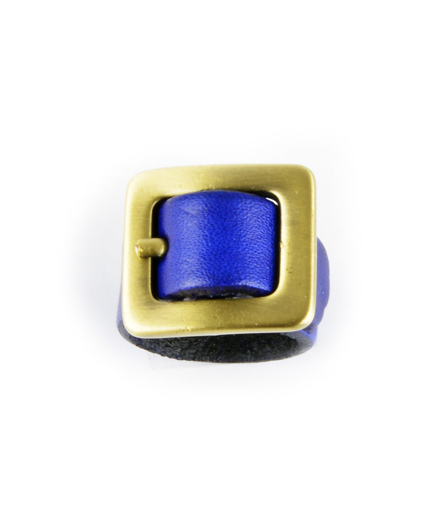 Leather ring - Blue