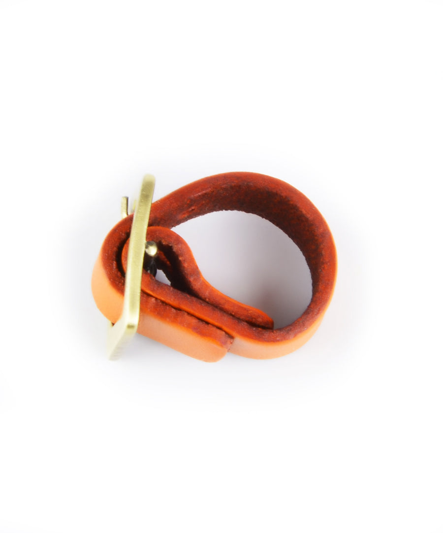 Leather ring - Orange