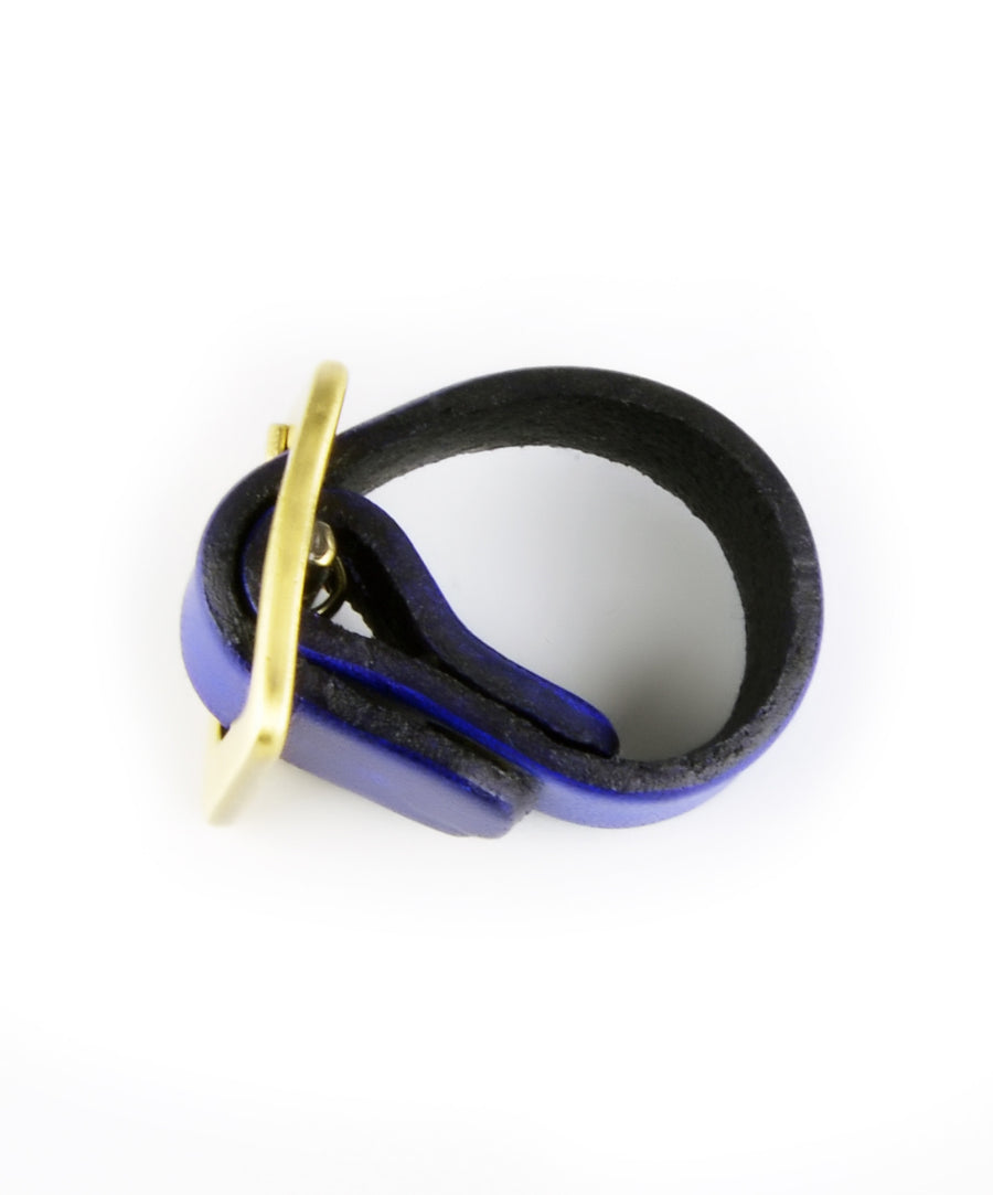 Leather ring - Blue