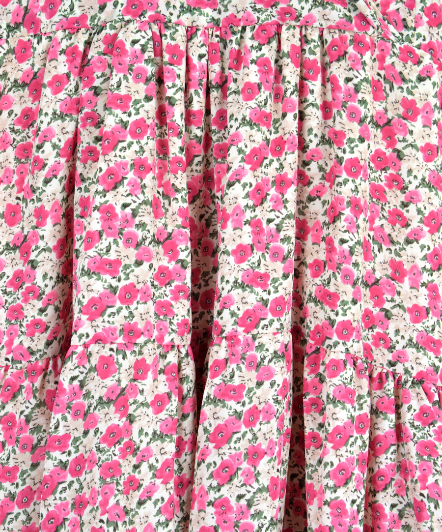 Nyári ruha - Rózsaszín virágos