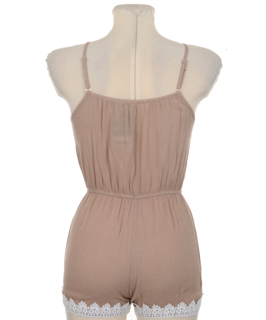 Laced romper - Brown
