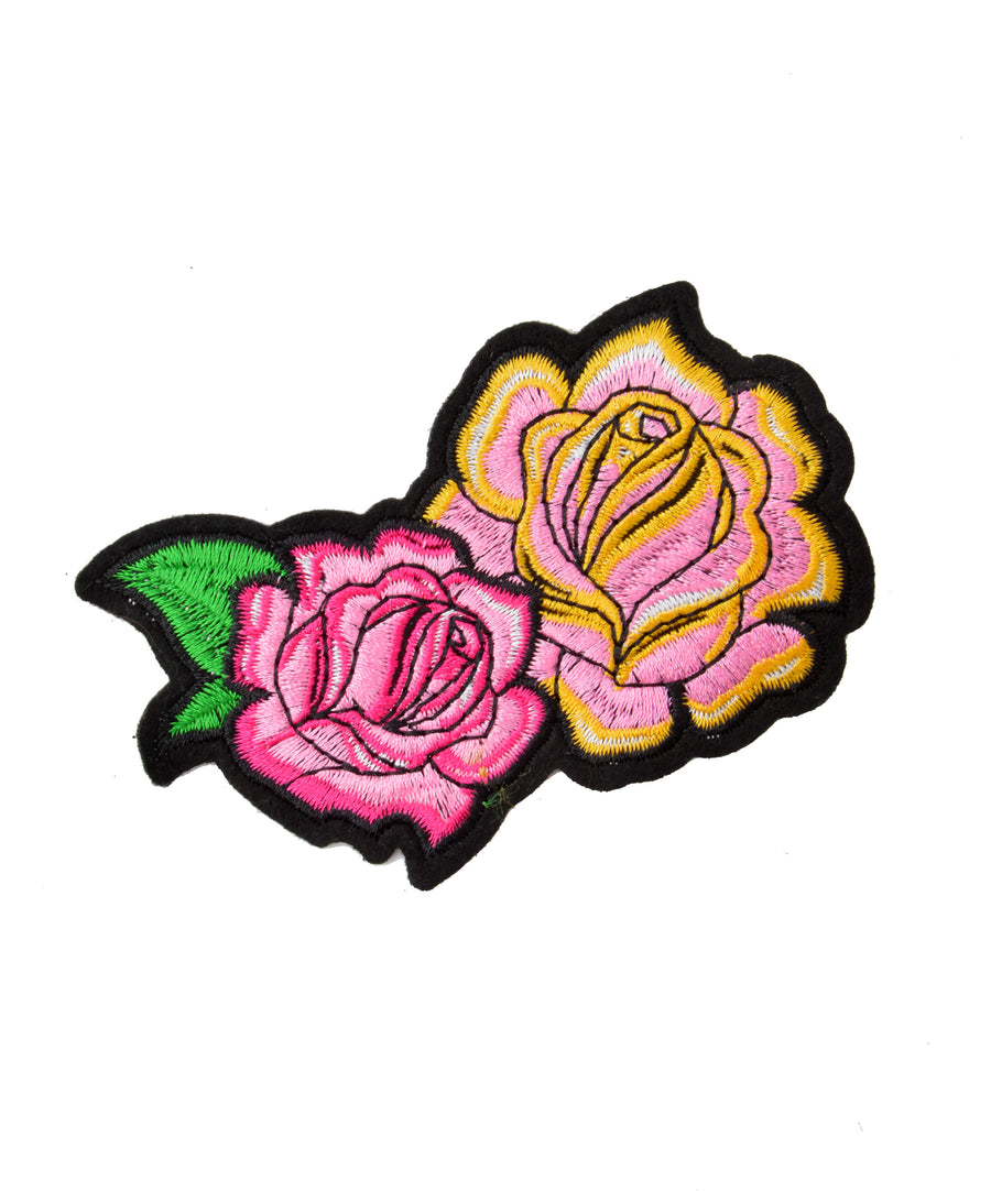 Felvarró - Rózsaszín-sárga rózsa