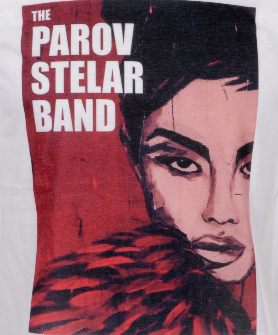 Klasszikus fazonú, Parov Stelar Band mintájú zenekaros férfi póló.
