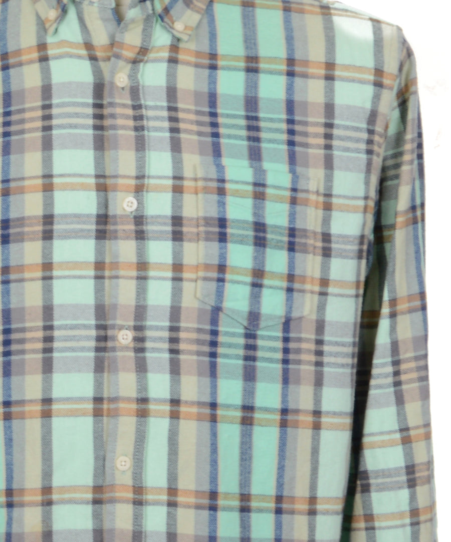 Zöld kockás használt férfi flanel ing
