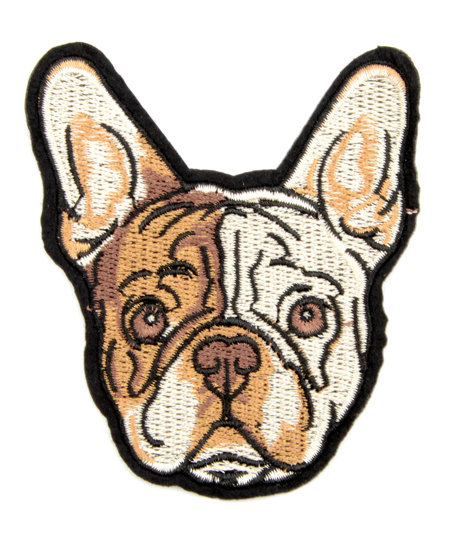 Francia bulldog kutya mintás hímzett felvarró