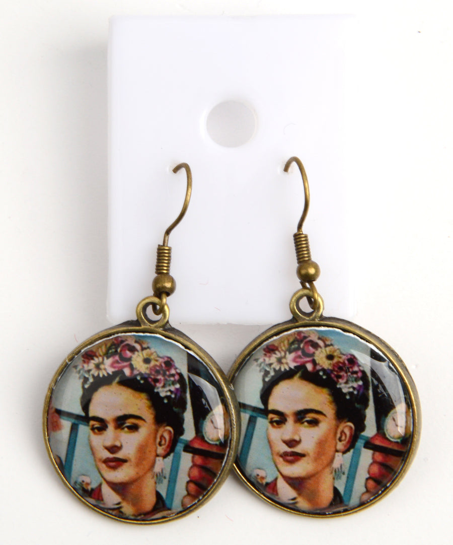 Frida Kahlo mintás fülbevaló