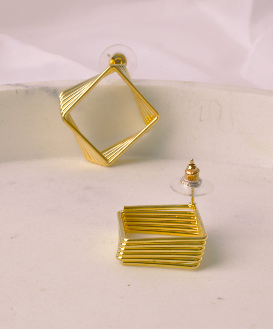 Earrings - Gold squares