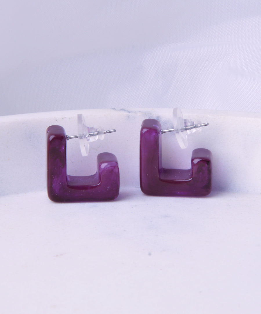 Earrings - Amber corner | Purple