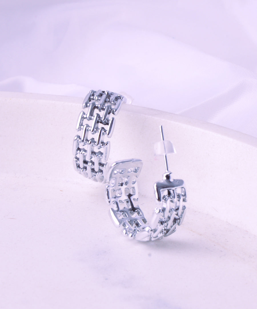 Earrings - Chain | Square silver