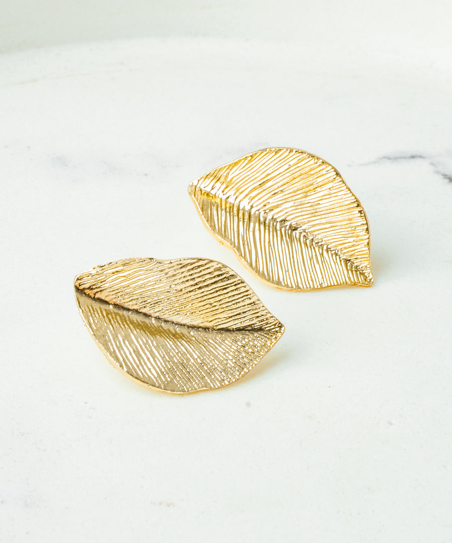 Earrings - Leaf | Gold