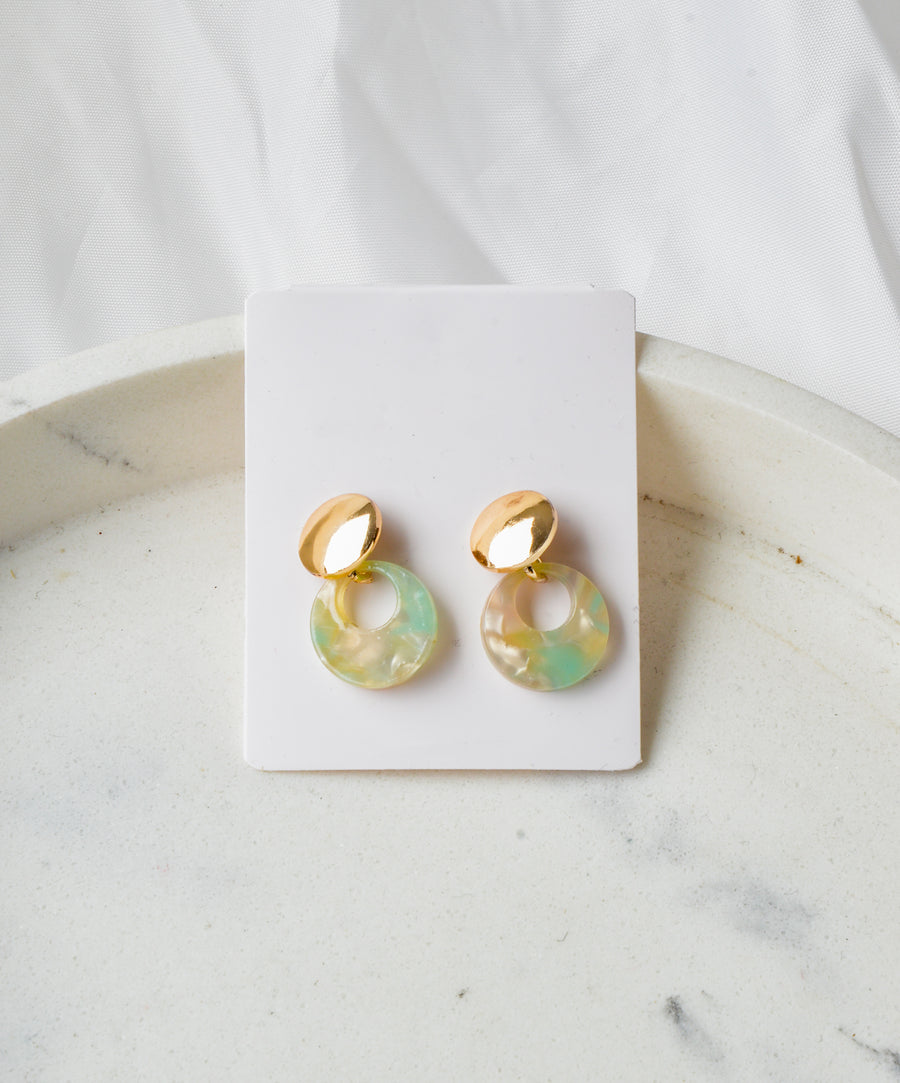 Earrings - Marble | White Ring
