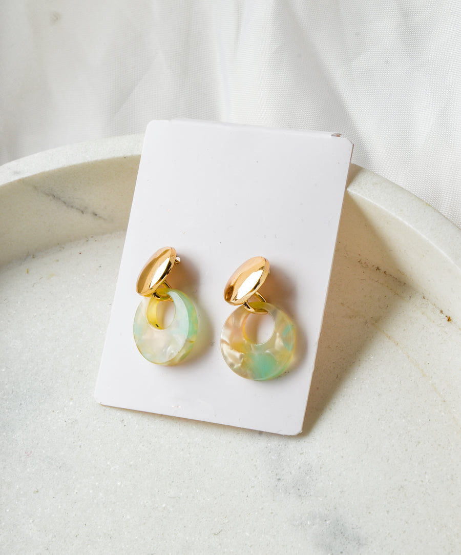 Earrings - Marble | White Ring