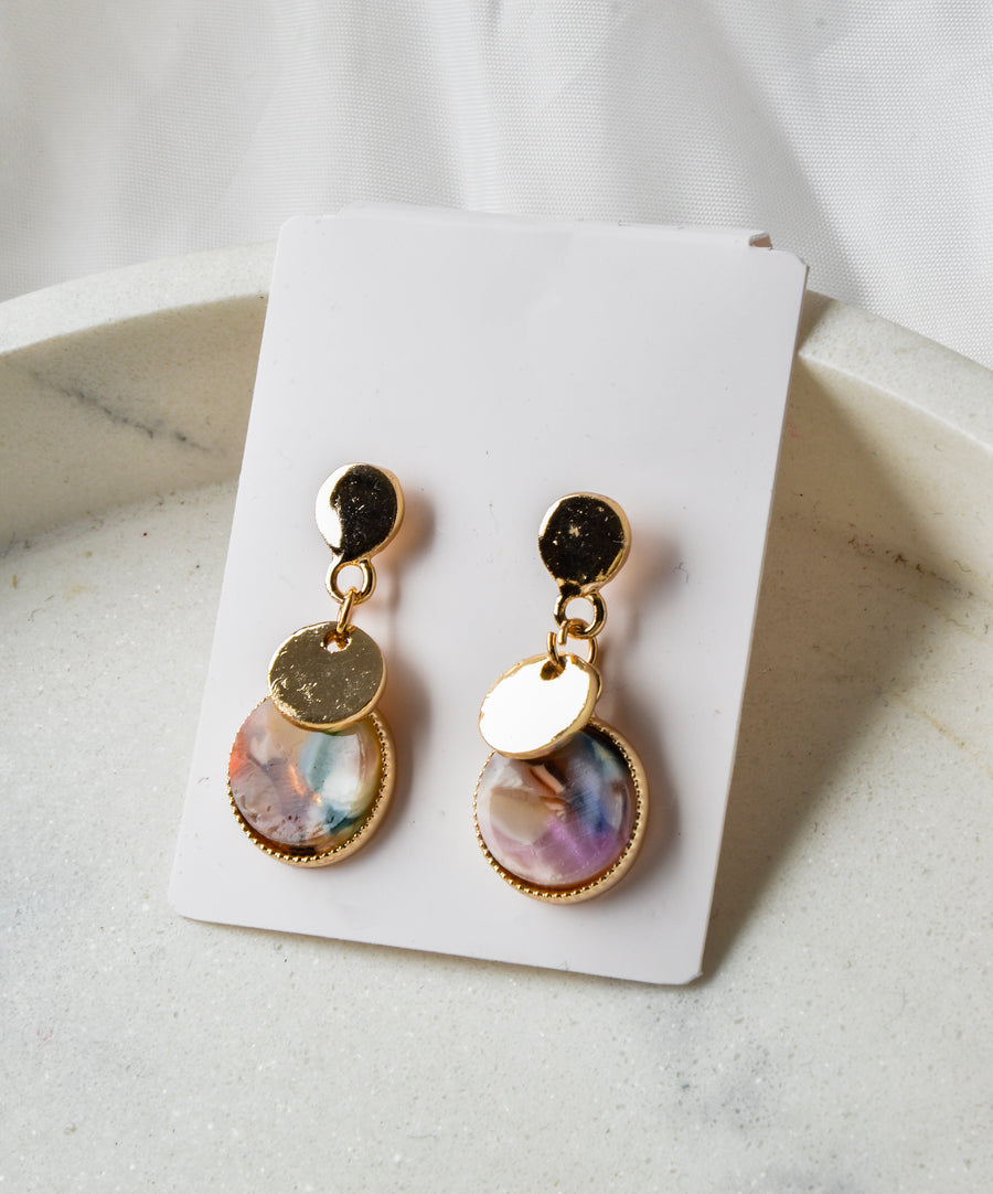 Earrings - Marble | Pastel Circle