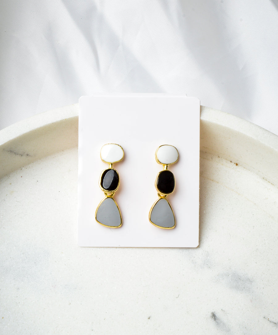 Earrings - Pastel | Black and white